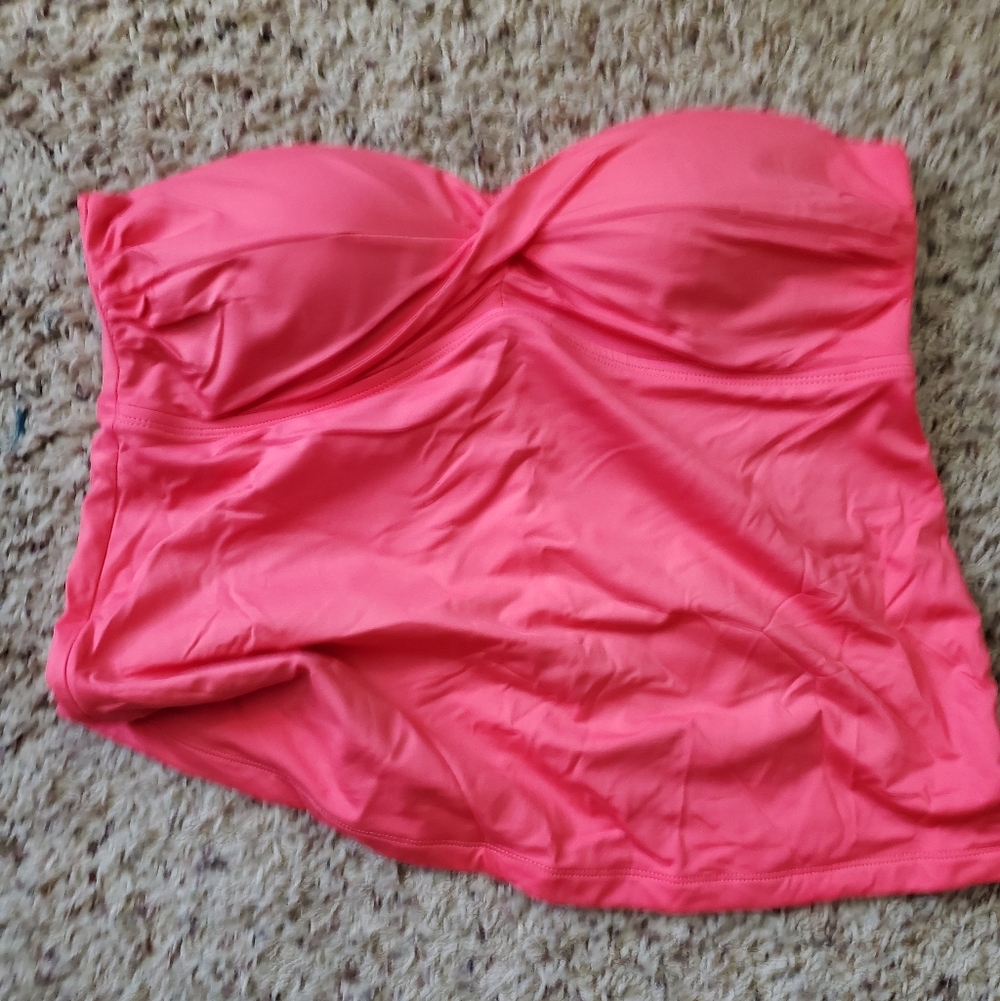 Mossimo Supply Co. Coral Strapless Swim Top Sz M